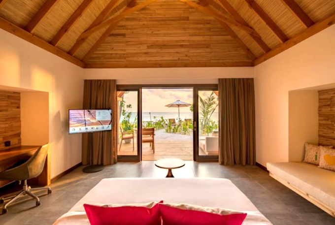 海滩别墅 日出/日落-Beach Villa sunrise /sunset  房型图片及房间装修风格(富士法鲁岛 Fushifaru Maldives)海岛马尔代夫 